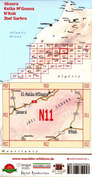 Produktbild: N11: Skoura - Kel&acirc;a M'Gouna - N'K 1:120.000