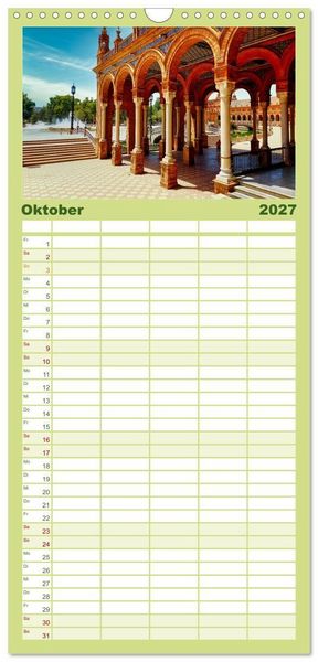Produktbild: Familienplaner 2027 - Sevilla, eine der sch&ouml;nsten St&auml;dte der Welt mit 5 Spalten (Wandkalender, 21 x 45 cm) CALVENDO