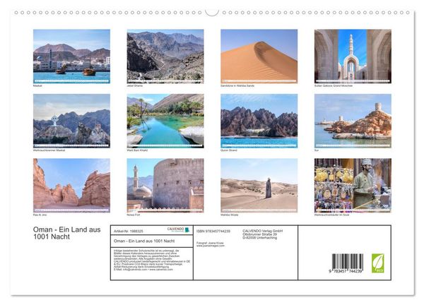 Produktbild: Oman - Ein Land aus 1001 Nacht (hochwertiger Premium Wandkalender 2026 DIN A2 quer), Kunstdruck in Hochglanz