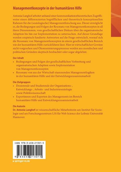 Produktbild: Managementkonzepte in der humanit&auml;ren Hilfe