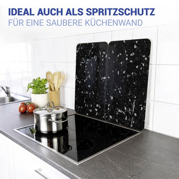 Produktbild: Herdabdeckplatte Universal Mod. Terrazzo, 2er Set, f&uuml;r alle Herdarten geeignet