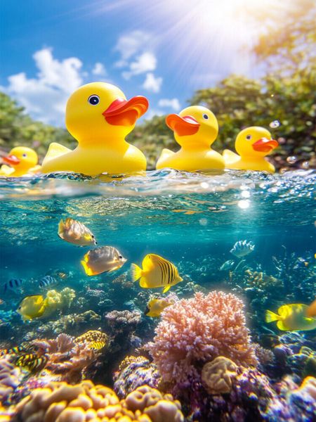 Produktbild: CALVENDO Puzzle Gummienten in der Karibik | 1000 Teile Lege-Gr&ouml;&szlig;e 64x48cm Foto-Puzzle f&uuml;r gl&uuml;ckliche Stunden