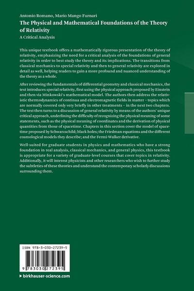 Produktbild: The Physical and Mathematical Foundations of the Theory of Relativity