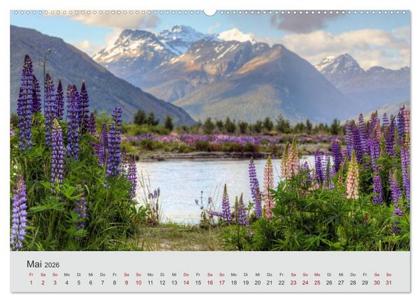 Produktbild: Neuseeland - Eine fotografische Rundreise von Nord nach S&uuml;d (Wandkalender 2026 DIN A2 quer), CALVENDO Monatskalender