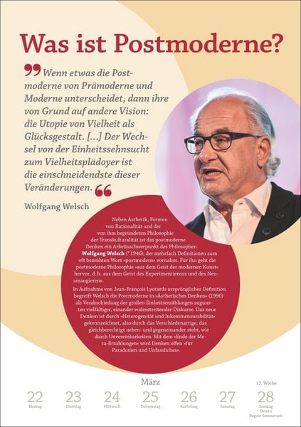 Produktbild: DIE ZEIT Philosophie Wochen-Kulturkalender 2027 - 53 Denkanst&ouml;&szlig;e f&uuml;r 2027