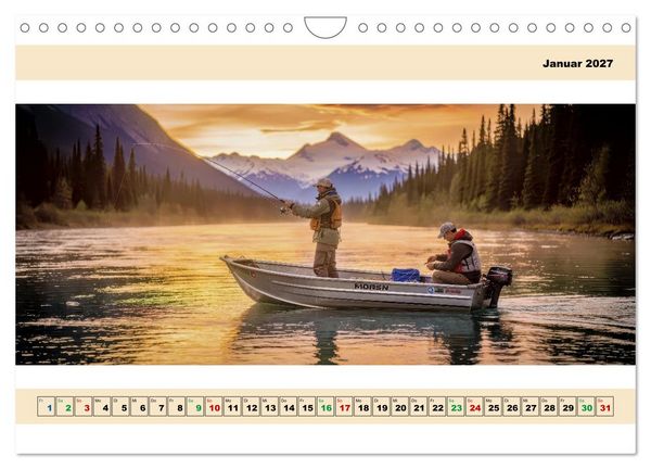 Produktbild: Alaska - Angeln auf Lachs - Panorama (Wandkalender 2027 DIN A4 quer), CALVENDO Monatskalender