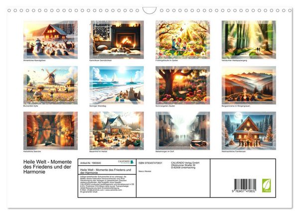 Produktbild: Heile Welt - Momente des Friedens und der Harmonie (Wandkalender 2026 DIN A3 quer), CALVENDO Monatskalender