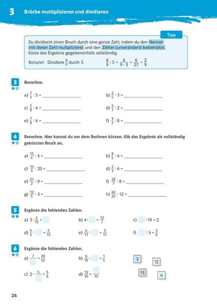 Produktbild: 10-Minuten-Training Rechnen mit Br&uuml;chen. Mathematik 5./6. Klasse