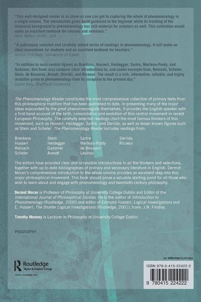 Produktbild: The Phenomenology Reader