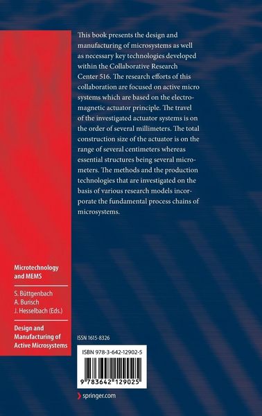Produktbild: Design and Manufacturing of Active Microsystems