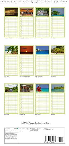Produktbild: Familienplaner JAMAIKA Reggae, Rastafari und Natur. (Wandkalender 2022 , 21 cm x 45 cm, hoch)