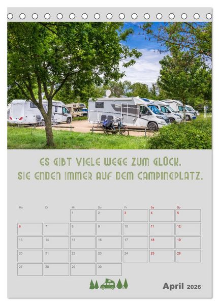 Produktbild: Caravaning - Camping auf vier R&auml;dern (Tischkalender 2026 DIN A5 hoch), CALVENDO Monatskalender
