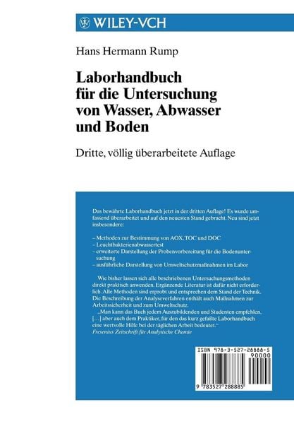 Produktbild: Laborhandbuch f&uuml;r die Untersuchung von Wasser, Abwasser und Boden