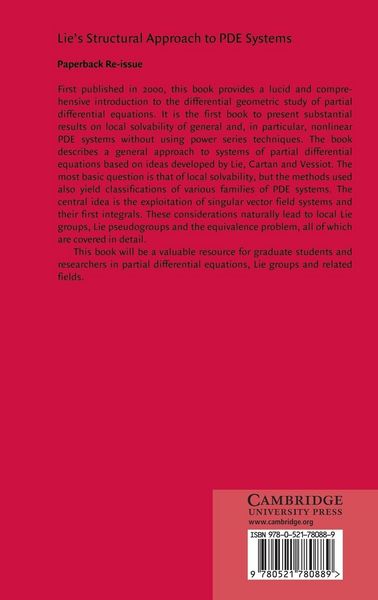 Produktbild: Lie's Structural Approach to Pde Systems