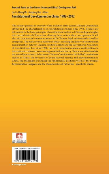 Produktbild: Constitutional Development in China, 1982-2012