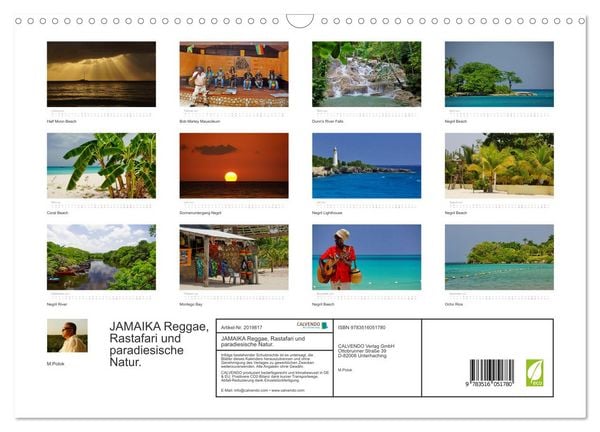 Produktbild: JAMAIKA Reggae, Rastafari und paradiesische Natur. (Wandkalender 2026 DIN A3 quer), CALVENDO Monatskalender