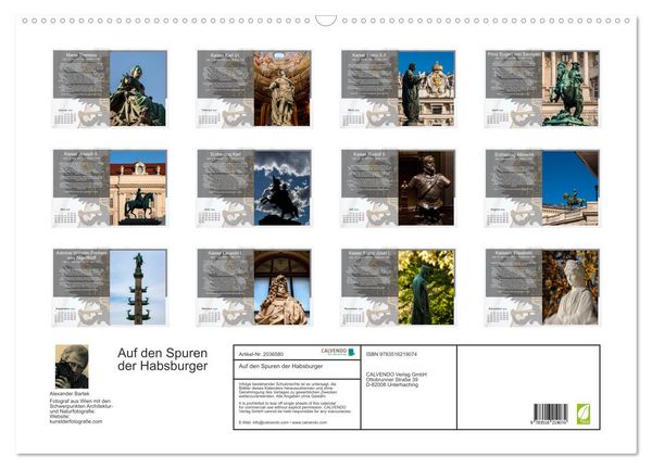 Produktbild: Auf den Spuren der Habsburger (Wandkalender 2026 DIN A2 quer), CALVENDO Monatskalender