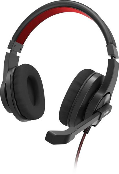 Produktbild: Hama PC-Office-Headset \"HS-USB400 V2\", Stereo, Schwarz On Ear Headset Schwarz, Rot
