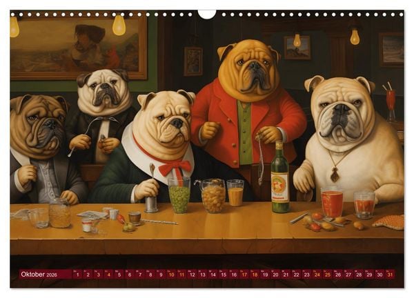 Produktbild: Boteros Hunde - Kunstvoller Kalender im Stile des Boterismo (Wandkalender 2026 DIN A3 quer), CALVENDO Monatskalender