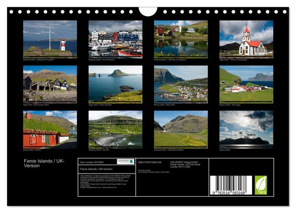 Produktbild: Faroe Islands / UK-Version (Wall Calendar 2026 DIN A4 landscape), CALVENDO 12 Month Wall Calendar
