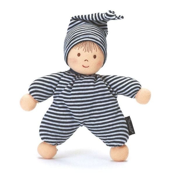 Produktbild: Spielpuppe Heiko gestreift marine 23cm inkl. Rassel