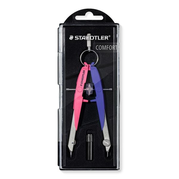 STAEDTLER Mars comfort 556, Präzisions-Geometriezirkel, Zirkel, neon pink/violett 556 00-N2
