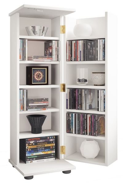 Produktbild: Holz Schrank CD DVD Regal abschlie&szlig;bar Engalo L