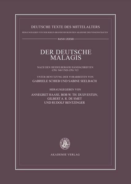 Produktbild: Der deutsche Malagis nach den Heidelberger Handschriften Cpg 340 und 315