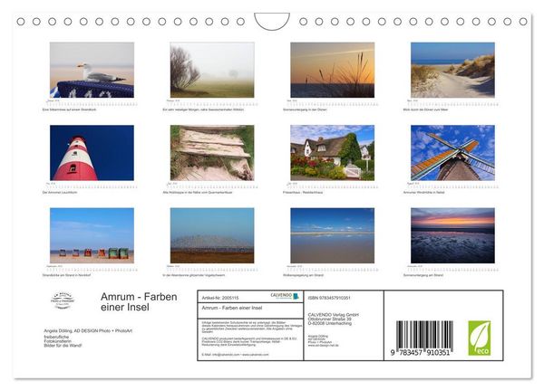 Produktbild: Amrum - Farben einer Insel (Wandkalender 2026 DIN A4 quer), CALVENDO Monatskalender