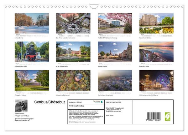 Produktbild: Cottbus/Ch&oacute;sebuz (Wandkalender 2026 DIN A3 quer), CALVENDO Monatskalender