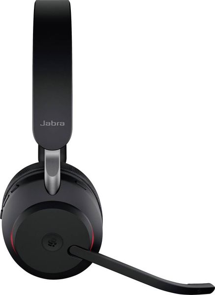 Produktbild: Jabra Evolve2 65 MS On Ear Headset Bluetooth&reg; Stereo Schwarz Lautst&auml;rkeregelung, Batterieladeanzeige, Mikrofon-Stummschaltung Telefon