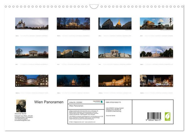 Produktbild: Wien Panoramen (Wandkalender 2026 DIN A3 quer), CALVENDO Monatskalender