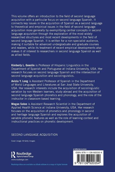 Produktbild: The Acquisition of Spanish as a Second Language