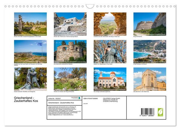 Produktbild: Griechenland - Zauberhaftes Kos (Wandkalender 2026 DIN A3 quer), CALVENDO Monatskalender