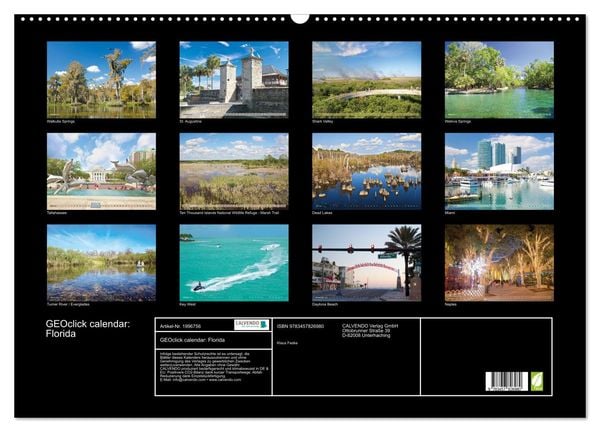 Produktbild: GEOclick calendar: Florida (Wandkalender 2026 DIN A2 quer), CALVENDO Monatskalender