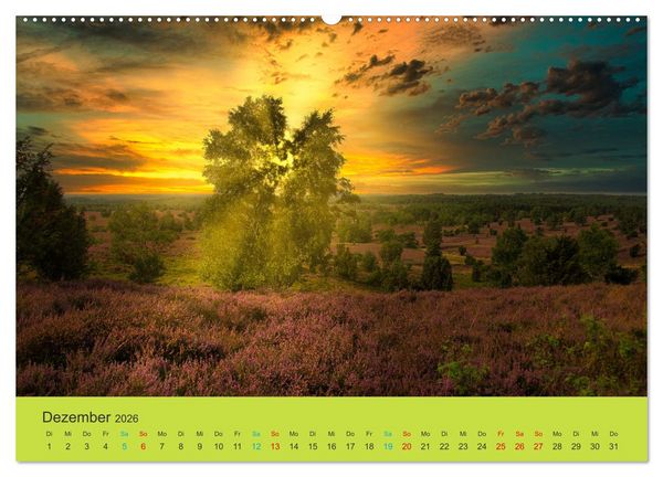 Produktbild: Die Heide bl&uuml;ht (hochwertiger Premium Wandkalender 2026 DIN A2 quer), Kunstdruck in Hochglanz