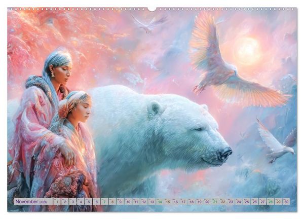 Produktbild: Traumhafte Sph&auml;ren - Mensch und Tier in Symbiose (Wandkalender 2026 DIN A2 quer), CALVENDO Monatskalender