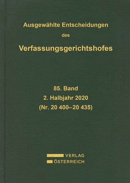 Produktbild: Ausgew&auml;hlte Entscheidungen des Verfassungsgerichtshofes