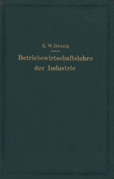 Produktbild: Betriebswirtschaftslehre der Industrie