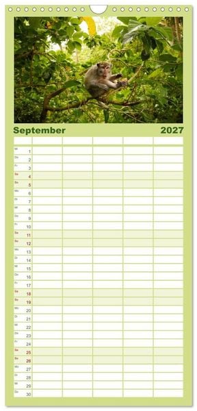 Produktbild: Familienplaner 2027 - S&uuml;dostasien - Thailand, Philippinen, Bali mit 5 Spalten (Wandkalender, 21 x 45 cm) CALVENDO