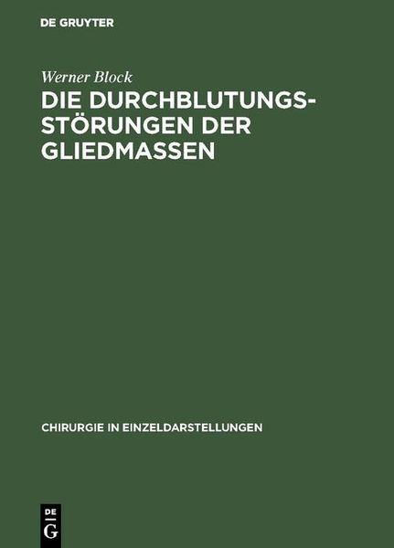 Produktbild: Die Durchblutungsst&ouml;rungen der Gliedmassen