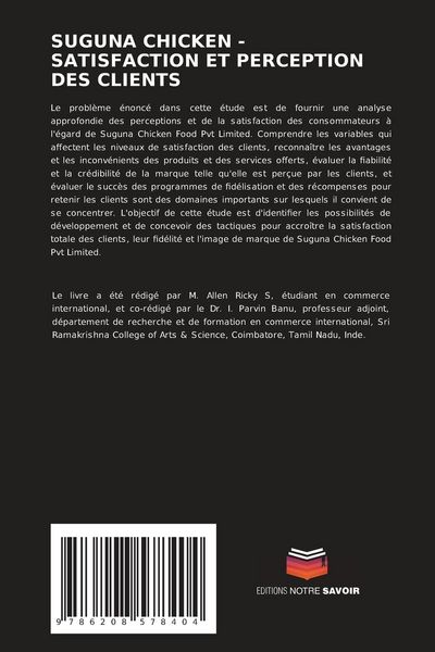 Produktbild: Suguna Chicken - Satisfaction Et Perception des Clients
