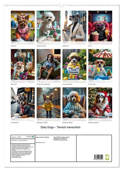 Produktbild: Daily Dogs &ndash; Tierisch menschlich (Wandkalender 2026 DIN A2 hoch), CALVENDO Monatskalender