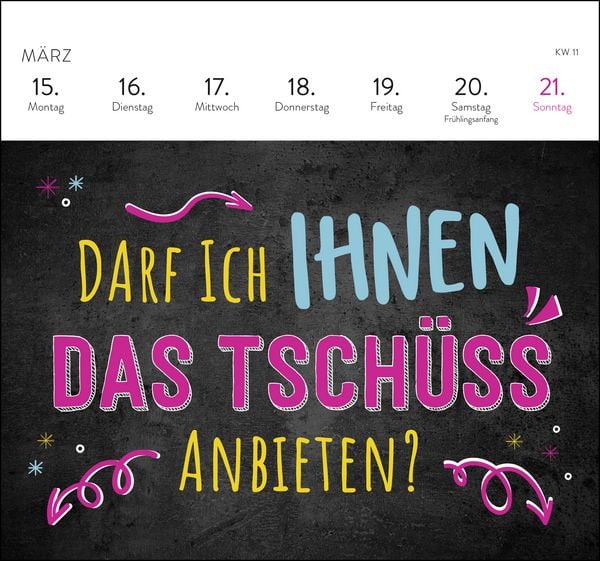 Produktbild: Postkartenkalender 2027: Falls mich jemand sucht: Ich bin im Eimer