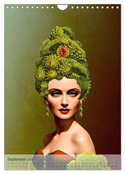 Produktbild: Food Fashion - surreal women's portraits with fruit and vegetable (Wall Calendar 2026 DIN A4 portrait), CALVENDO 12 Month Wall Calendar