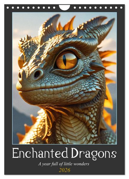 Produktbild: Enchanted Dragons: A year full of little wonders (Wall Calendar 2026 DIN A4 portrait), CALVENDO 12 Month Wall Calendar