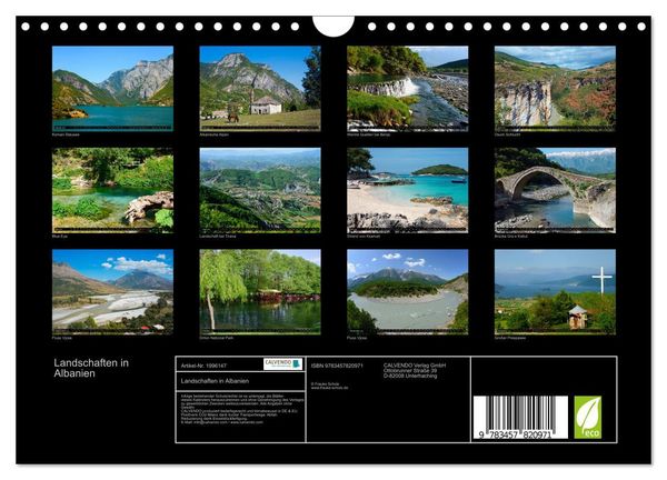 Produktbild: Landschaften in Albanien (Wandkalender 2026 DIN A4 quer), CALVENDO Monatskalender