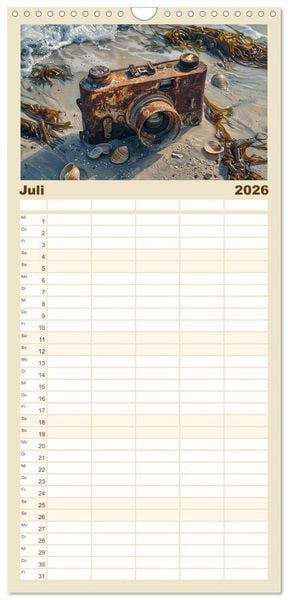 Produktbild: Familienplaner 2026 - Strandgut mit 5 Spalten (Wandkalender, 21 x 45 cm) CALVENDO