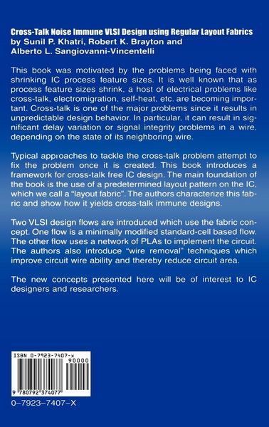 Produktbild: Cross-Talk Noise Immune VLSI Design Using Regular Layout Fabrics