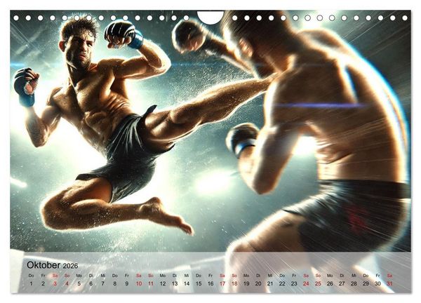 Produktbild: MMA Germany - Mixed Martial Arts Power (Wandkalender 2026 DIN A4 quer), CALVENDO Monatskalender